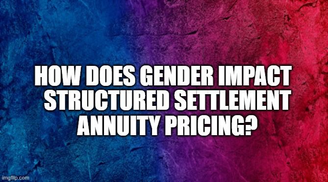 what will gender afffect ordered settlement annuity price